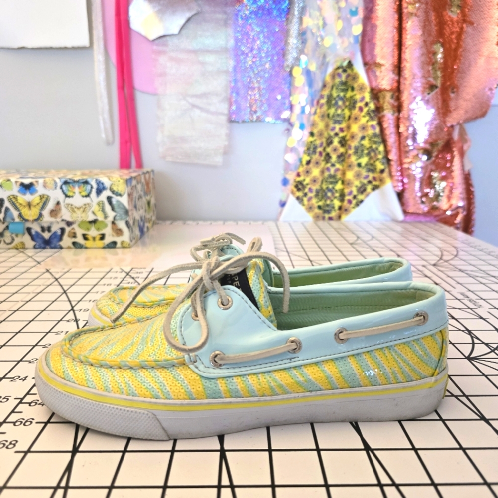 Sperry Bahama Boat Shoes - Zebra Sequins